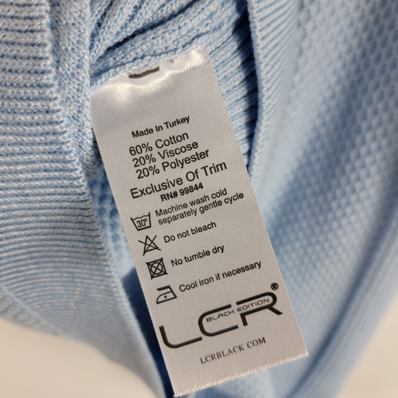 New LCR Black Edition Textured Ribbed Waffle Knit Short Sleeve Polo Shirt - Picture 8 of 8